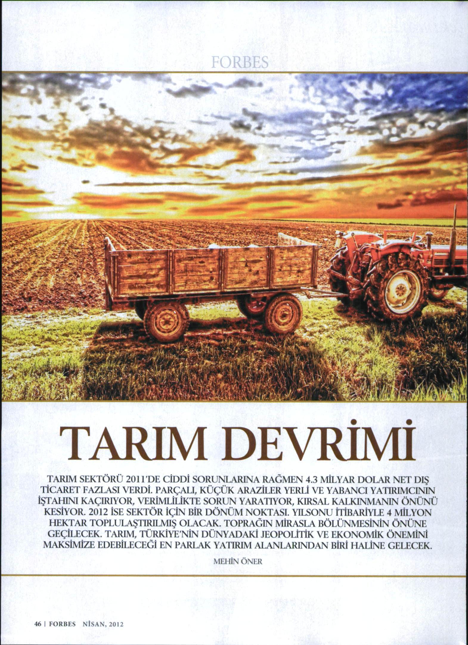 TARIM DEVRİMİ FORBES DERGİSİ