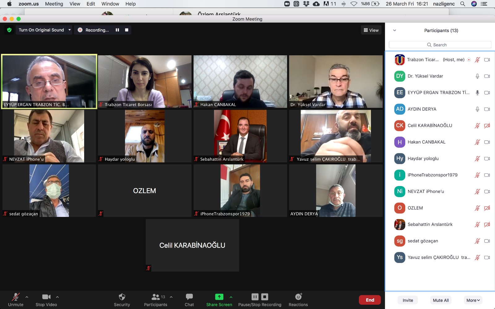 TTB Mart ayı meclis toplantısı video konferansla yapıldı